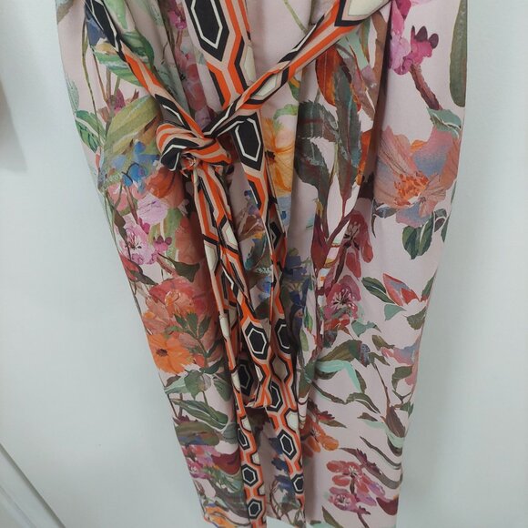 H&M H & M HM Trend Pink Floral Designer Style Kimono Robe Tag M , L XL NWT - Picture 6 of 8